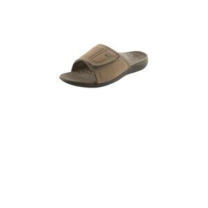 Vionic Kiwi Women's Motion  Orthotic Slide Sandals Size 9 Tan Adjust Hook  Loop